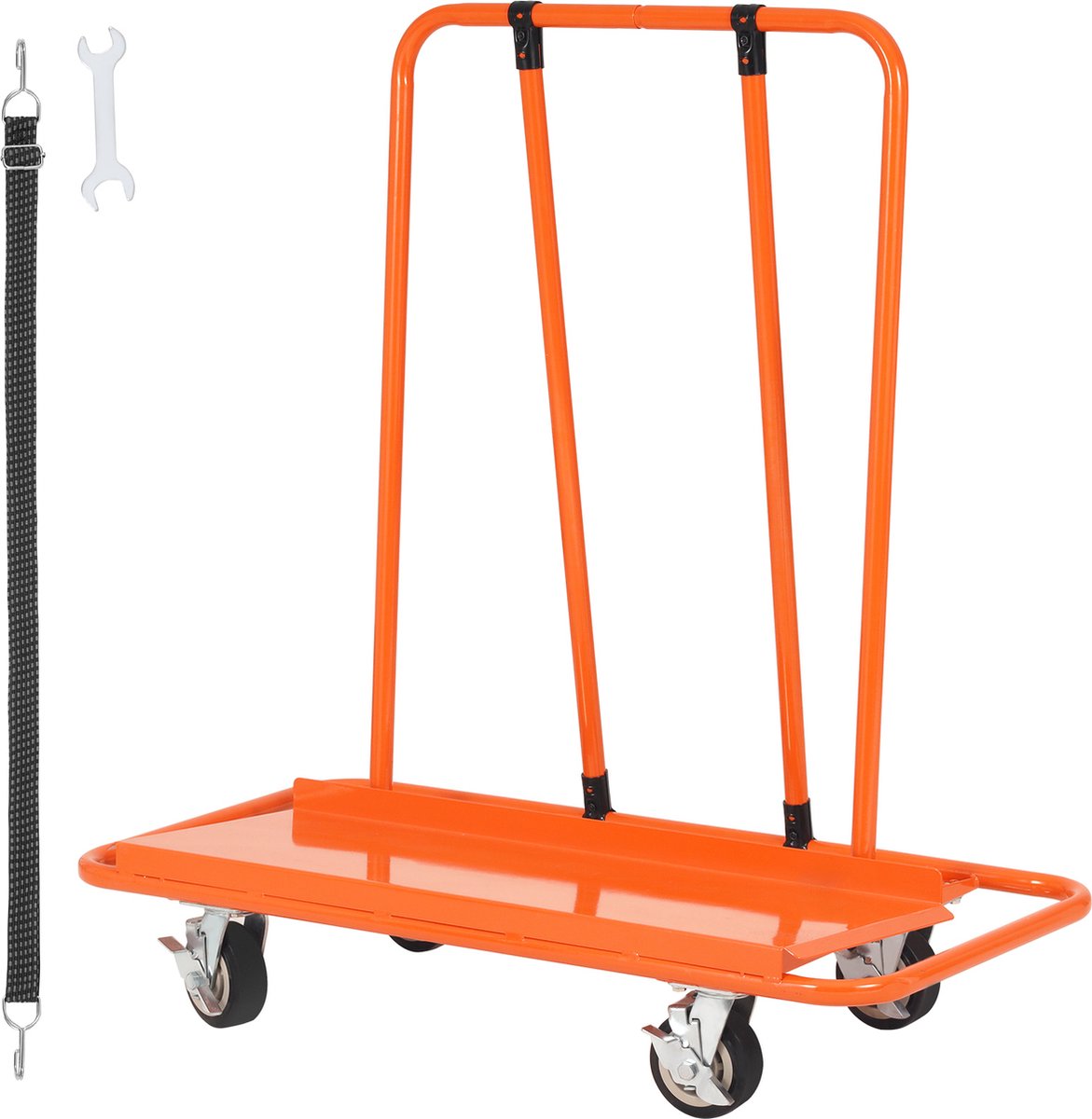 Gipsplaten Vrachtwagen - Laadvermogen 3000 lbs - Duurzaam Staal - 5-Inch Stille Wielen - Voor Transport van Wandpanelen - Multiplex en Gipsplaten - Eenvoudige Installatie - Brede Toepassing in Hotels - Feestzalen en Woonhuizen