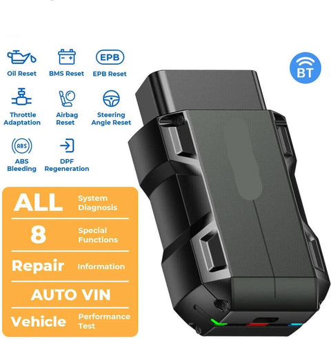 OBD2-scanner - Diagnosecomputer - Slimme diagnosetool - Foutverwijdering - 28 resetfuncties - Draadloos - Volledige systeemcodelezer - Actieve test