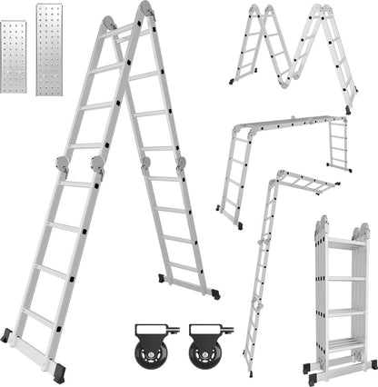 Folding ladder 4x4 Leaning ladder Aluminum Multifunctional ladder Extension ladder