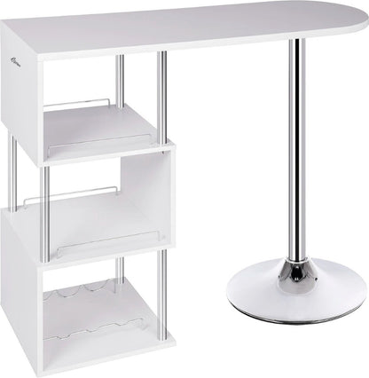 Keukeneiland - Statafel - Bartafel Keuken - Staantafel - Barkast Stapelbaar - Wijnkast - Voor Binnen & Buiten - 113x105x40 Cm - Wit