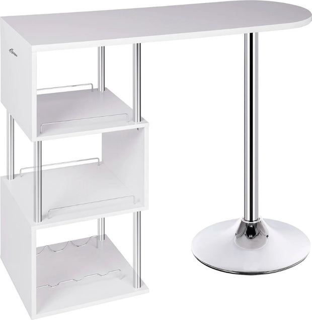 Keukeneiland - Statafel - Bartafel Keuken - Staantafel - Barkast Stapelbaar - Wijnkast - Voor Binnen & Buiten - 113x105x40 Cm - Wit