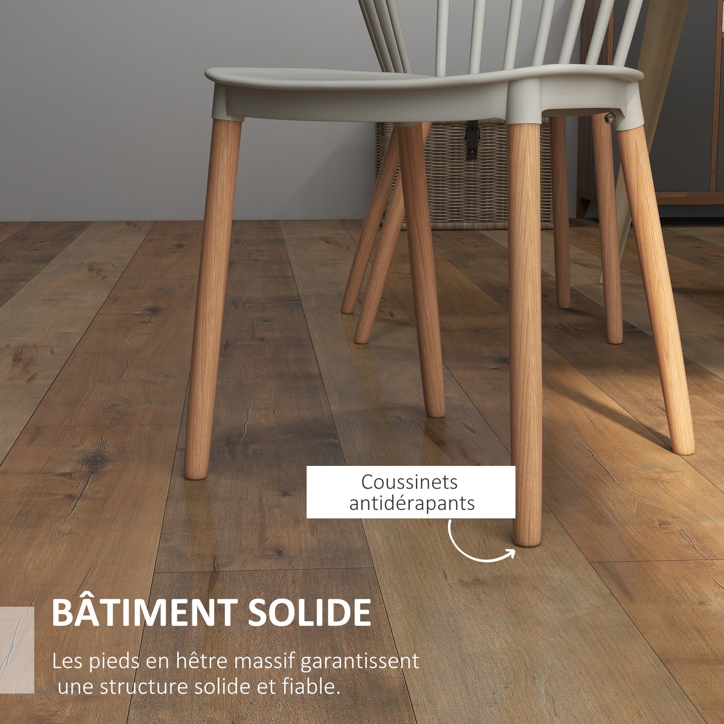 Eetkamerstoel – Stoel – Keukenstoel – Bureaustoel – Designstoel – Grijs – Scandinavisch Design – Beukenhouten Poten