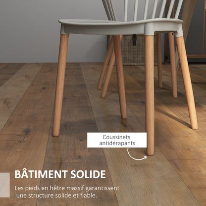 Eetkamerstoel – Stoel – Keukenstoel – Bureaustoel – Designstoel – Grijs – Scandinavisch Design – Beukenhouten Poten