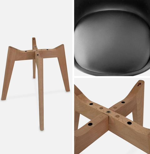 Set van 6 eetkamerstoelen, nils, 42x55x81cm Nordic - Middeleeuwse Eetkamerstoelen Pu Gewatteerde Stoel