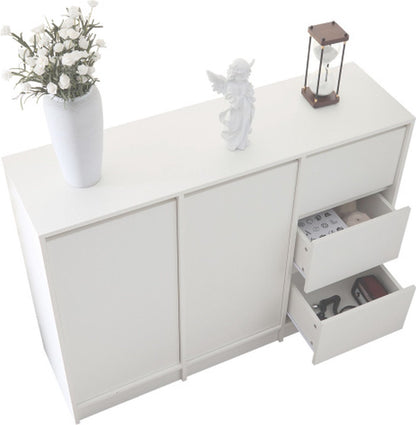 Kast - Dressoirs - 12 laden - Ladekast - Opbergkast - Halmeubel - 90 cm x 35 cm x 120 cm - Wit - QUORE