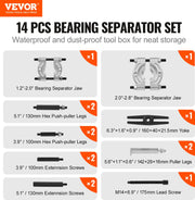 Lagertrekkerset - 45-Staal - 360x230x63mm - Roestwerende Coating die Slijtvast - Maximale Trekkracht van 5 ton - Onbeperkte Compatibiliteit - voor Meeste Voertuigen - Terreinvoertuigen en Lichte Vrachtwagens - Zwart