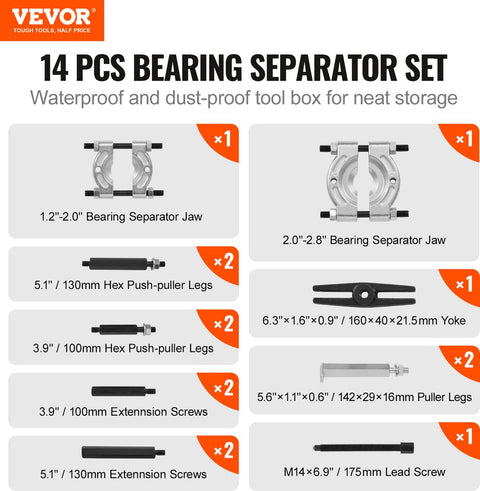 Lagertrekkerset - 45-Staal - 360x230x63mm - Roestwerende Coating die Slijtvast - Maximale Trekkracht van 5 ton - Onbeperkte Compatibiliteit - voor Meeste Voertuigen - Terreinvoertuigen en Lichte Vrachtwagens - Zwart