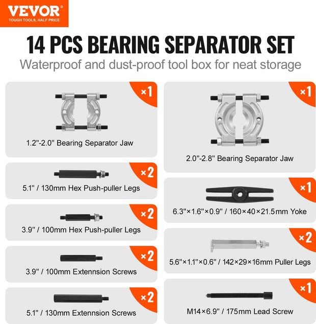 Lagertrekkerset - 45-Staal - 360x230x63mm - Roestwerende Coating die Slijtvast - Maximale Trekkracht van 5 ton - Onbeperkte Compatibiliteit - voor Meeste Voertuigen - Terreinvoertuigen en Lichte Vrachtwagens - Zwart