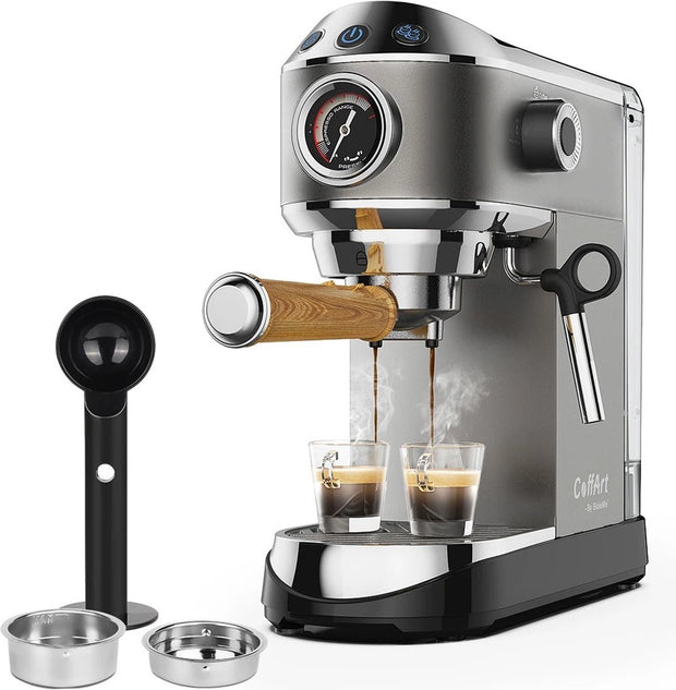 Espressoapparaat - Professionele Kwaliteit - 20 Bar - Semi-automatisch - Melkopschuimer - Inclusief Koffiemolen - Barista - Espresso - Cappuccino - Latte en Mocha