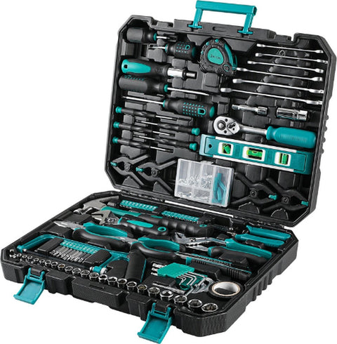 Gereedschapset 198 Delig - Gereedschapskoffer- Universeel Gereedschap - Professionele Kwaliteit - Zeer Uitgebreid voor Thuis én Werk - Schroevendraaierset - Ratelsleutelset