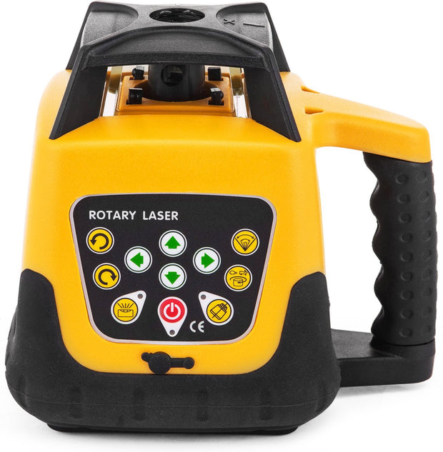 Bouw Roterende Laser Waterpas - Groene Straal - 500m Bereik - Helling Aanpasbaar - 360° Draaien Nauwkeurig - voor Het Markeren Nauwkeurig Uitvoeren van Frame & Spantwerk - Timmerwerk - Geel