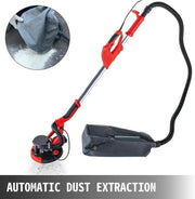 Elektrische Gipsplaatschuurmachine - Polijstmachine - Uitschuifbare Schuurmachine - Wandschijfschuurmachine - Met Vacuümzak - Met Schuurpapier - Met Vacuümslang - Met Handschoenen - 750W - Stofafzuiging - Verstelbaar