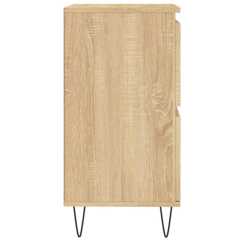 2pcs Modern Sonoma Oak Wood Sideboards - Freestanding Floor Storage Cabinets with 4 Doors & Spacious Top, Minimalist Design, Natural Wood Grain Finish, 68.58cm+ Height, 3.2 Cu Ft Capacity, Easy Assembly for Living Room, Entry