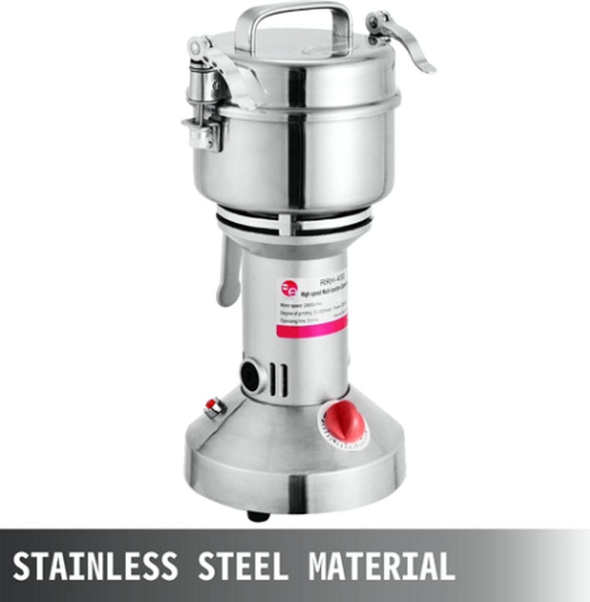 Elektrische Graanmolen - Moutmolen - Specerijenmolen - Spice Grinder - Kruidenmolen Elektrisch - 350G - 1400W - RVS