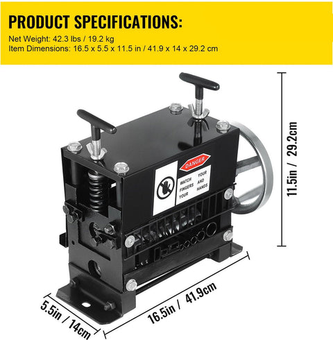 Koperdraad-strippingmachine - 1-20 mm - Handmatige draadstrippingmachine - 8 kanalen en 7 snijbladen - voor het verwijderen van plastic en rubberen isolatie