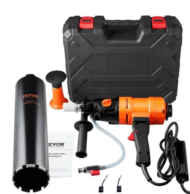 Video + DIY Drill Machine - Diamond Drill - Twist Drill - Concrete Drill - 4 In 1 Bit - 1500W - 400mm - 102mm - With Case