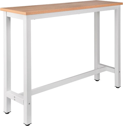 Deluxe bar table - Rectangular - Indoor bar table - Metal - White/brown - 140x40x100cm
