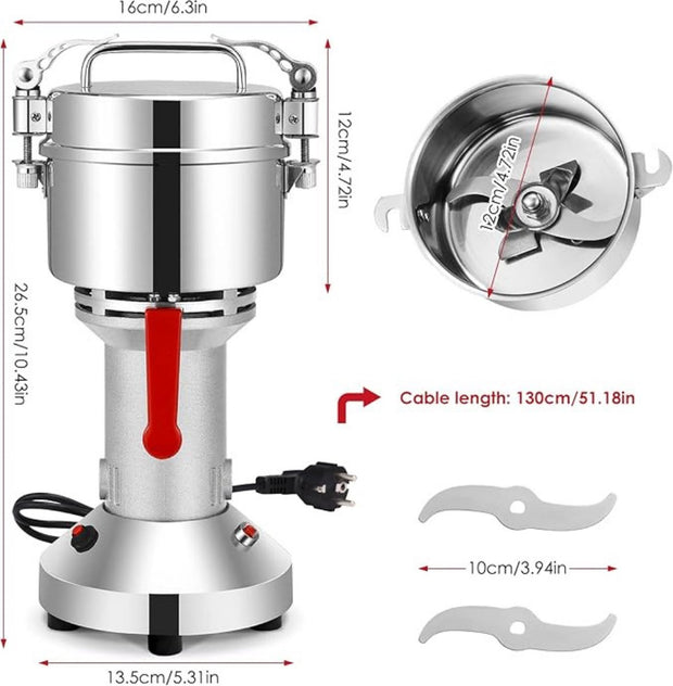 Professionele Notenmaler – Notenpers – Kruiden Malen – Poedermachine – Voor Horeca & Thuis – 500 Gram – 2500W