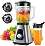 Blender - Smoothie Maker - Mixer - 1300W - 1.5L - Personal Blender - Combo voor Bevroren Fruitdranken, Sauzen - Zilver & Zwart