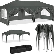 Partytenten - Partytenten opvouwbaar - Partytent 300x600cm - Weersbestendig en waterdicht - Tuinpaviljoen - Grijs
