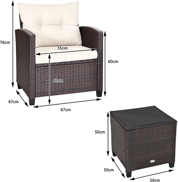 Tuinset - 3-delig - tuinstoelen - tuinstoelen verstelbaar - tuinstoelen stapelbaar - tuinsets -tuinstoelen stapelbaar