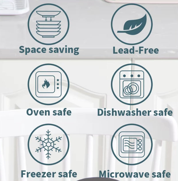 Dinnerware set Blue - Ceramic - 4 large plates - 4 small plates - 4 bowls - 4 cups - 16 pieces - Relief - Blue