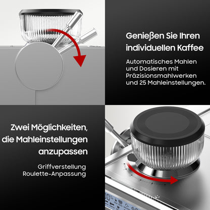 Espressomachine – Koffiezetapparaat – Halfautomaat – Koffiemachine – Baristamachine – 20-Bar Pomp Met Maalfunctie – Roestvrijstalen Behuizing Met 1,6L Waterreservoir