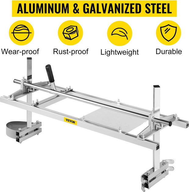 Kettingzaag houder Pro8 – Premium ontwerp – Plankenzaag – Boomstam zaag – 35-120 cm – Duurzaam staal/aluminium – Lichtgewicht – Verstelbaar