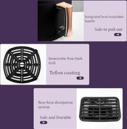 Airfryer - Grote Capaciteit - Inhoud 8L - Multifunctionele Friteuse - Heteluchtfriteuse - Temperatuurregeling - 220-240V - Oven - Grill - Defrost Function - Zwart