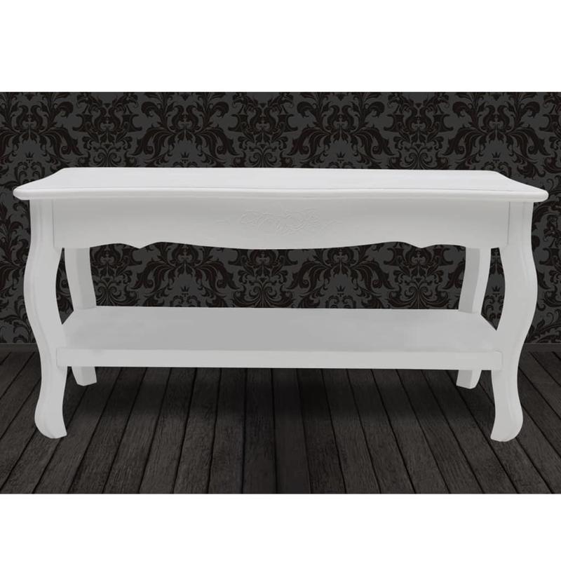 Salontafel – Bijzettafel – Tafel – Woonkamermeubel – Bijzettafeltje – Wit MDF – Grenenhout – Ruimtebesparend – Eenvoudige Montage