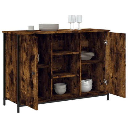 Dressoir – Sideboard – Kast – Opbergkast – Buffetkast – Gerookt Eikenhout – Compact Formaat 100x35x70 cm – Duurzaam En Functioneel Design