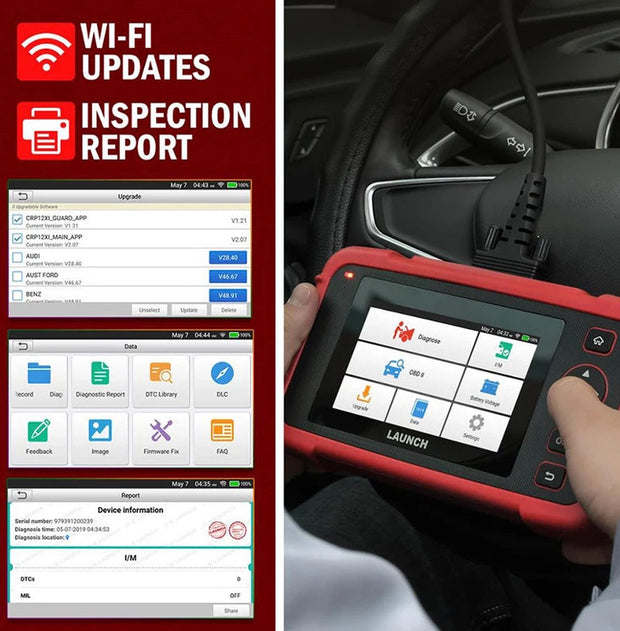 OBD2-scanner - OPBD2 - Slimme Diagnosetool - Professionele Tool - DIY-Codelezer - Foutverwijdering - Diagnosecomputer - TMPS-Autoscanner - Diagnostisch Hulpmiddel voor Auto's - Zwart & Rood