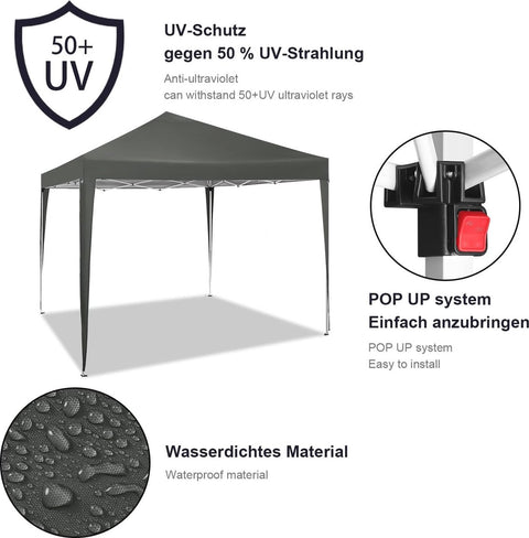 Waterdichte Pagodetent - 3x3 m - Ideaal voor Tuin - Camping en Festivals