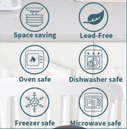 Dinnerware set green - Ceramic - 4 large plates - 4 small plates - 4 bowls - 4 cups - 16 pieces - Relief - Green