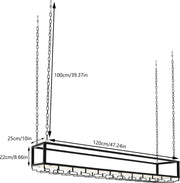 Wine rack - Wine glass holder - Wine rack for ceiling - Kitchen rack - 120 x 25 x 22 cm - Load capacity 75kg