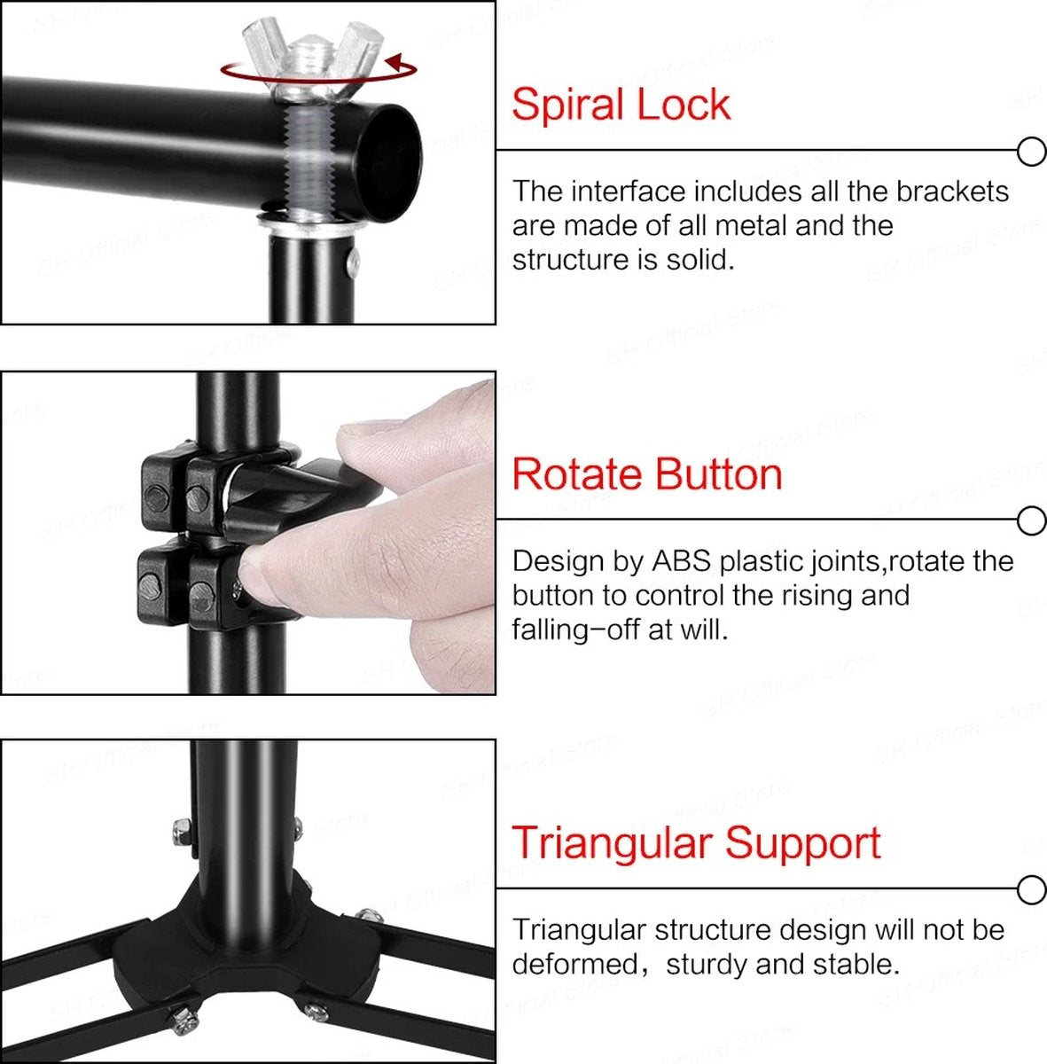 Photo Studio Softbox Lighting Kit with Background Frame - Backdrop System - Studio Photography - Includes 3 Backdrops, Tripod, Reflector Board and 4 Umbrellas - Complete Set
