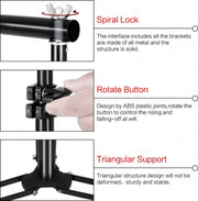 Fotostudio Softbox Verlichtingskit met Achtergrondframe - Achtergrondsysteem - Studio Fotografie - Inclusief 3 Achtergronden, Statief, Reflectorbord en 4 Paraplu's - Complete Set