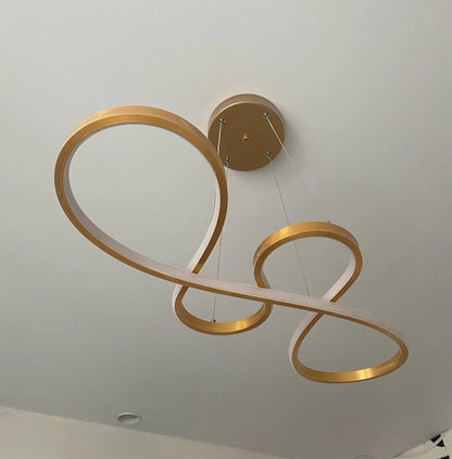 Hanglamp - Kroonluchter - Goud - Woonkamerlamp - Dimbaar Met Afstandsbediening - Moderne lamp - Eetkamer Lamp - LED Plafondlamp - Plafonniere