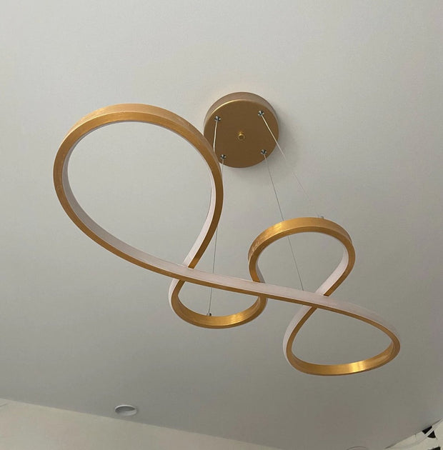 Hanglamp - Kroonluchter - Goud - Woonkamerlamp - Dimbaar Met Afstandsbediening - Moderne lamp - Eetkamer Lamp - LED Plafondlamp - Plafonniere