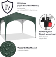 Waterdichte Partytent - 3x3m - Verstelbaar en Stevig voor Tuin - Camping en Evenementen