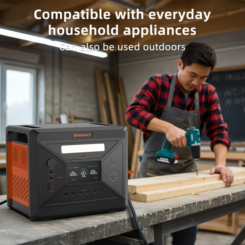 Powerbank – Draagbare Stroomvoorziening – Mobiele Energiebron – Noodstroom – Solar Generator – 2304Wh Capaciteit – 2500W Continu Vermogen met 4 AC Stopcontacten