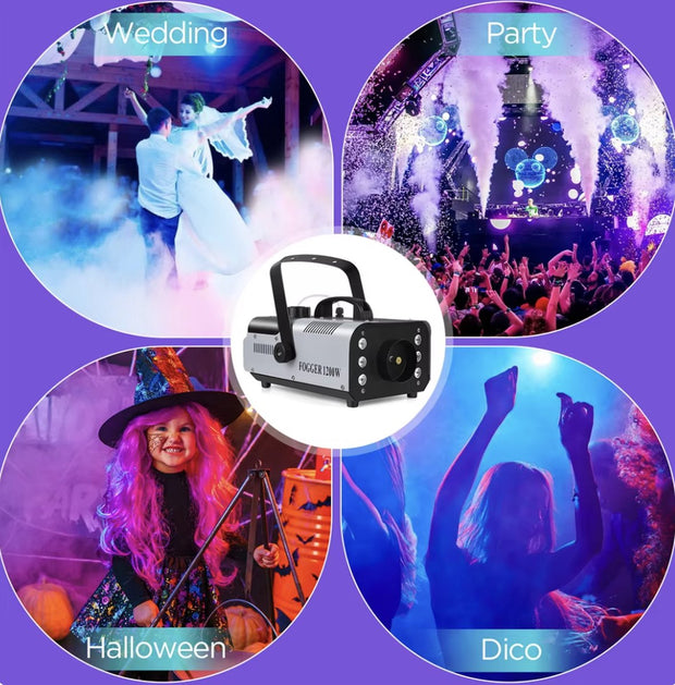 Rookmachine met verlichting - Ledverlichting - 6 Kleuren - 1200W - Mist machine - Bruiloft - Halloween - Feest