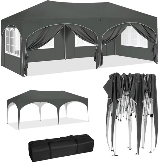 Vélite partytent 3x6 - partytenten - met zijwanden - staal - grijs