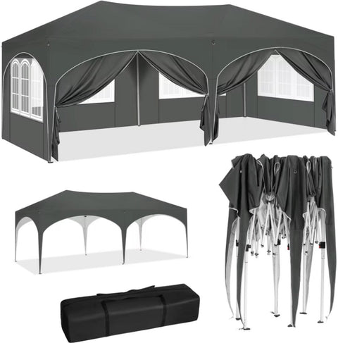 Vélite partytent 3x6 - partytenten - met zijwanden - staal - grijs
