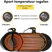 Hotpot Electrisch - Hotpot Pan - Hotpot - Stomer - Slowcooker - Grillplaat - Stoompan - Bbq - Zwart