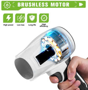 Elektrische Turbo Blower - Jet Fan - Inclusief 2 Accu's! - 200 M/S Luchtsnelheid - Handheld Luchtblazer - Krachtige Blaasfunctie - Compatibel Met Makita 18V - 2000W - Meerdere Opzetstukken Voor Diverse Toepassingen - Hoog Vermogen - Wit