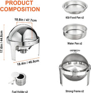Buffet warmer - Buffet warmer - Food warmer - Buffet set - Stainless steel warming container - 2 pieces