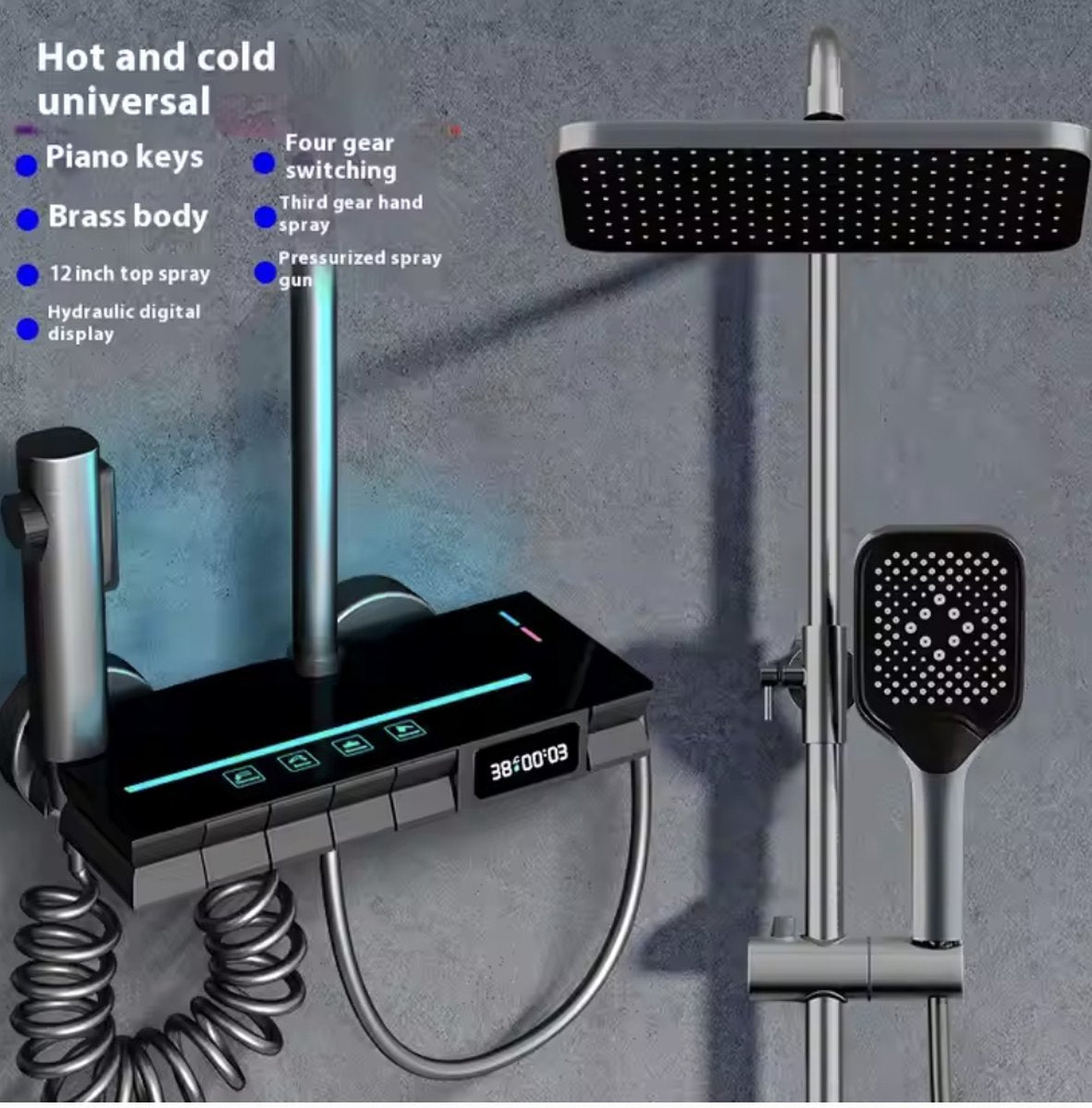 Shower - Shower Head - Shower Set - Shower Set - Shower Sets - Shower Set Rain Shower - Shower Set With Tap - Shower Rod - Bathroom - Stainless Steel