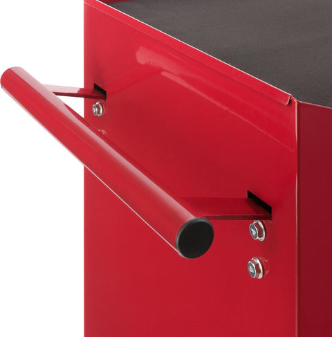 Werkplaatswagen - 7 vakken - Centraal afsluitbaar - Anti-slip coating - Wielen met Parkeerrem - Massief Metaal - Rood - Blauw of zwart 7 Fächer rood