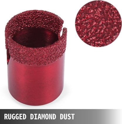 Gatenzaagset - 8PCS - Diamant Gatenzaagset - Gereedschapskist - de 10-Delige Diamantboren Worden Geleverd - 20-68mm - met 2 Zaagbladen - Vacuüm Gesoldeerd Draagbaar Keramiek - Rood